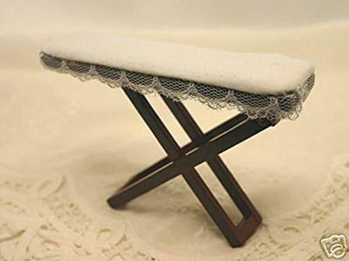 Dollhouse Miniature Ironing Board with Lace Trim