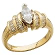 14K Yellow Gold Diamond Engagement Ring (Center stone is not included)