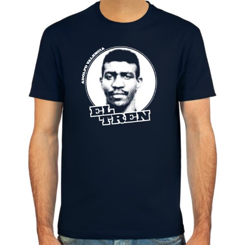 T-Shirt Adolfo “el Tren” Valencia ::: Farbauswahl: skyblue, sand, deepred, schwarz, oliv oder navy ::: Größen: S-XL ::: Fußball-Kult