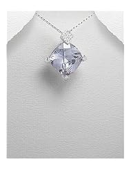 CZ Pendant Necklace In Sterling Silver