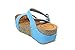 Forever Women's Freya-25 Blue Letherette Wedge Sandal