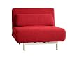 Baxton Studios Romano Convertible Sofa Chair Bed, Red