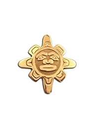 14K Yellow Gold Northwest Coast Native American Sun Lg Pendant. Made in USA.