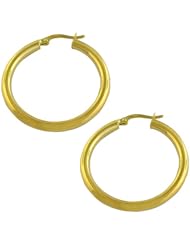 14 Karat Yellow Gold 3x31mm Polished Tube Hoop Earrings