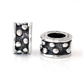 sterling silver handmade beads,slide-on slide -off silver bead, inside hole diameter is 5mm so it will fit on any high street branded silver bracelet chains