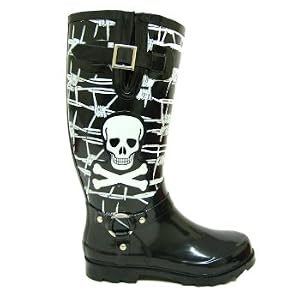 Black Skull Festival Wellies Wellington Boots