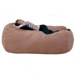 7-feet Xx-large Rust Cozy Sac Foof Bean Bag Chair Love Seat