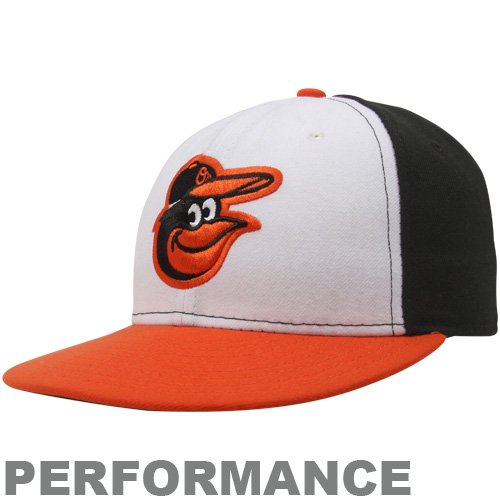 MLB Baltimore Orioles Authentic On Field Cap (White/Black/Orange, 712)