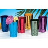 Retro Jewel Aluminum Colored Tumblers Cups Set of 6