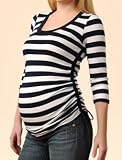 A Pea in the Pod: 3/4 Sleeve Scoop Neck Side Ruched Maternity T Shirt