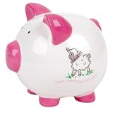 Elegant Baby Thank Heaven Ceramic Pig Bank- Girl