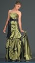 #7038 - BEST SELLER - Perfect formal evening dress for any formal occasion. Taffeta strapless bustled pick-up skirt dress, wide ribbon belt accents the natural waist, matching shawl - (Available in Apple Green, RED, Burgundy, Copper in S to XL)