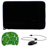 Black with Magic Blue Trim Protective Nubuck Carrying Sleeve Case Cover wit ....