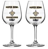 New Orleans Saints Super Bowl XLIV Champions 2pk 12oz Wine Glasses