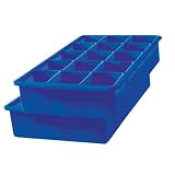TovoloPerfectCubeSiliconeIceCubeTrays,Setof2,DarkBlue