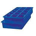Tovolo 80-12007 Perfect Cube Silicone Ice-Cube Trays, Set of 2, Dark Blue