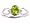 14K White Gold Open-Sided Oval Gemstone and Diamond Anniversary Ring-Peridot, size5