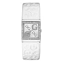 Guess Ladies 'G2G' stone set case silver dial white patent strap