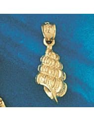 Dazzlers Solid 14 karats Gold 3D Seashell Charm Pendant available in three colors from jewelsberry (weights: 2.8 grams only)
