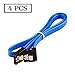JINHEZO Right-Angle 6.0 Gbps SATA III 90 Degree Blue Cable 18 Inch 4 Pack