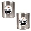 Edmonton Oilers 2pc Stainless Steel Can Holder Set- Primary Logo NHL Hockey