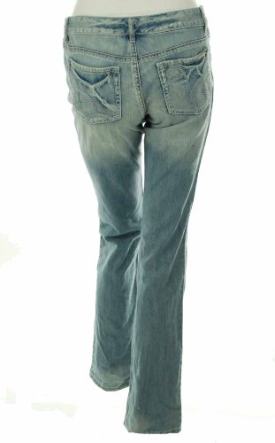MICHAEL Michael Kors Jeans, Straight Leg Distressed Uptown Blue Wash