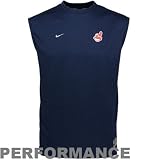 Nike - Nike Cleveland Indians Navy Blue Training Sleeveless T-shirt