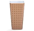 Square Brown Melamine Vase with Brown Cane Design