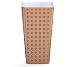 Square Brown Melamine Vase with Brown Cane Design