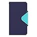 Note 3 Case, Cellto Slim Wallet Case with ID Slots and Bill Fold for Samsung Galaxy Note 3 - Navy Blue/Mint