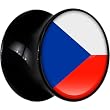 13mm Black Acrylic Czech Republic Flag Saddle Plug