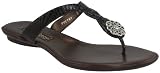 Brighton Poetry Women's Black Brown Flat Thong Sandals