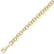 14K Yellow Gold Single Link Charm Bracelet - 7.25 inches