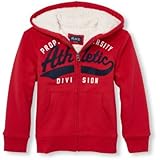 THE CHILDREN'S PLACE(ザ・チルドレンズプレイス) アクティブフェイクシェルパラインドバーシティグラフィックジップアップフード クラシックレッド アウターパーカー 14歳【並行輸入】