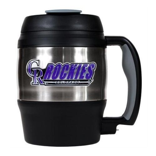 MLB Colorado Rockies 52-Ounce Stainless Steel Macho Travel Mug with Bottle Opener