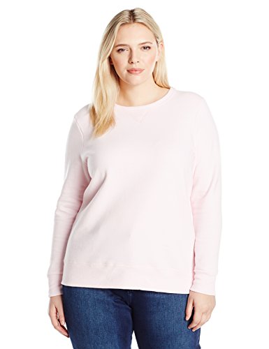 Just My Size Women's Plus V-Notch Sweatshirt, Pale Pink, 5X