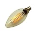 LJY E12 Dimmable 4 Watt LED Filament Candelabra Light Bulbs, 35W Incandescent Replacement, Warm White 2700K Chandelier Torpedo Tip, Clear Glass Cover, 110V AC, Pack of 4