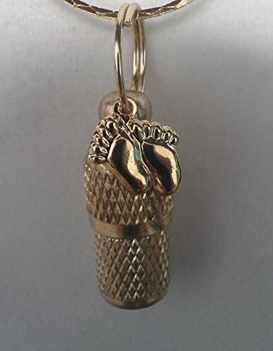 GOLD FOOTPRINTS MINI Faceted CREMATION URN Keepsake - Includes Velvet Pouch &