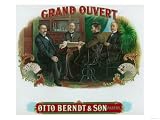 Grand Ouvert Brand Cigar Inner Box Label Giclee Poster Print, 16x12