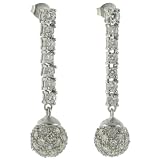 Sterling Silver Graduating Drop Cubic Zirconia Earrings by Charles Winston