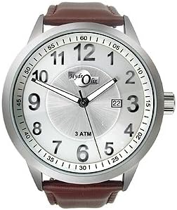 HydrOlix Three-Hand Brown Leather/Silver Dial Men's watch #XA00216