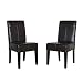 BEST Isabella Dark Brown Leather Dining Chair, Set of 2