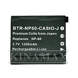 Search : Kinamax BTR-NP60-CASIO-J 1200mAh NP-60 Replacement Battery for Casio - Premium Japanese Cells