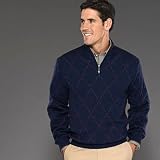Multi Dot Argyle Half Zip Sweater