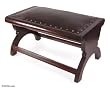 Leather ottoman, 'Elegance'