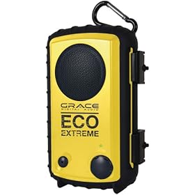 Grace Digital GDI-AQSCE104 Eco Extreme Waterproof Floating Case with Built-In Speaker for iPod, iPhone, Droid, and MP3 Players (Yellow)