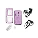 Sony Ericsson W810i W810 Snap-On Solid Lilac Crystal Case Cover with Removable Swivel Belt Clip - Bundled with 12v Rapid Premium Car Charger and Home Travel Wall AC Adapter Charger