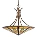Kichler Lighting 65054 3-Light Steveston Art Glass Inverted Pendant, Dore Bronze