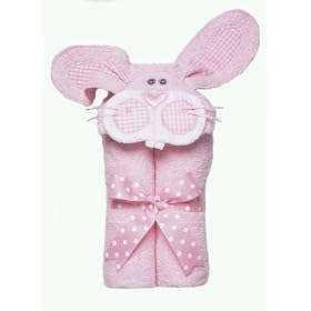 Mullins Square Pink Bunny Tubbie Hooded Towel