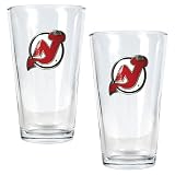 New Jersey Devils NHL 2pc Pint Ale Glass Set - Primary Logo